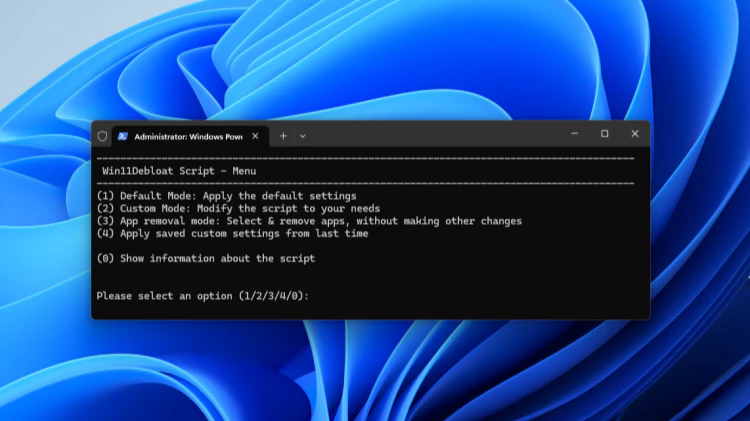 Win11Debloat 一个简单易用且轻量级的脚本！删除Windows 预装的臃肿软件