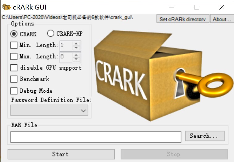 Crark 压缩文档密码破解工具