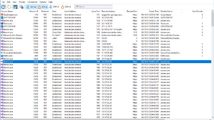 TCPView v4.17 程序，显示系统上所有 TCP 和 UDP 端点的对外连接！