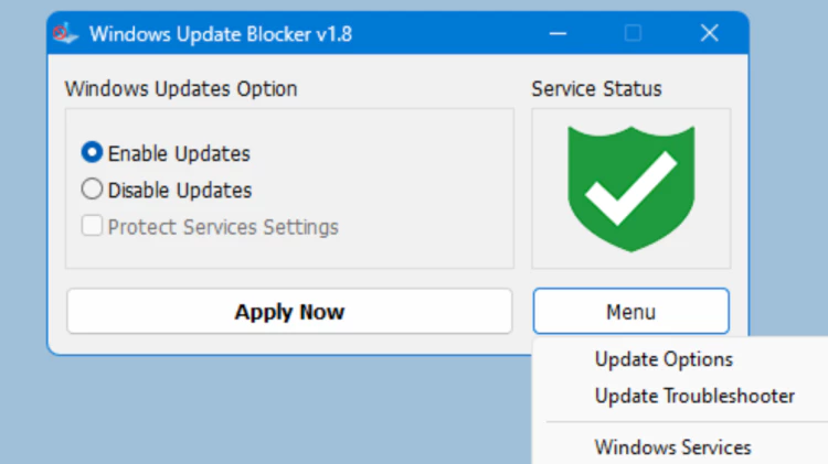 一键禁止 Windows 自动更新程序 v1.8