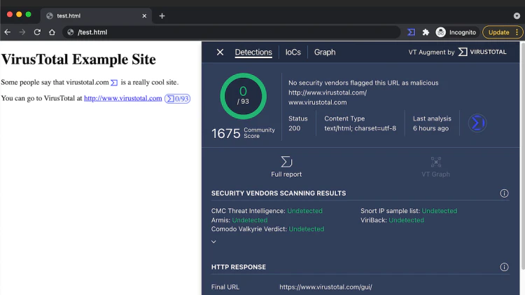 VT4browsers  附件下载自动查杀、安全检测插件