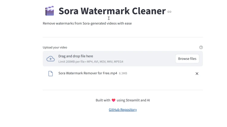 Sora 2 视频去水印！免费在线平台+本地离线部署！完全免费开源