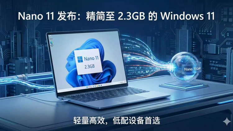 Nano 11 (25H2) 发布！精简至 2.3GB 的 Windows 11，轻量高效，低配电脑首选！【中文版】