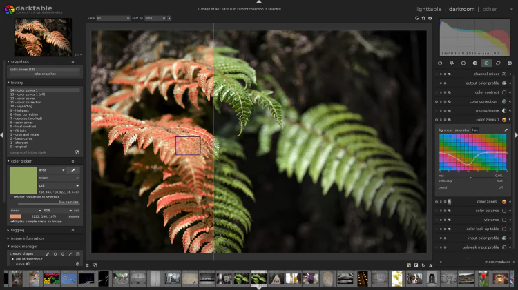 Darktable 非常棒的图片编辑软件！完全免费开源